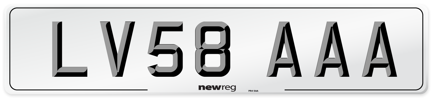 LV58 AAA Number Plate from New Reg